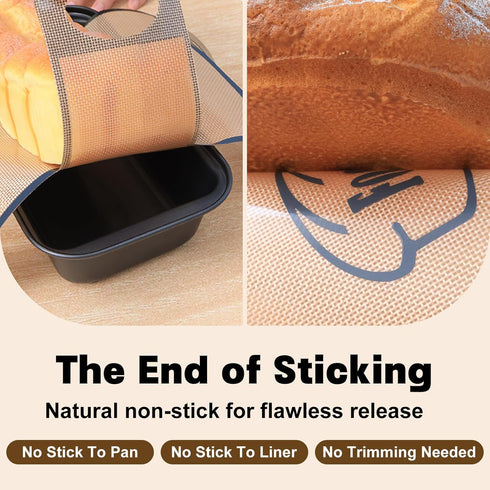 Set: 2-Pack 9 5 Inch Loaf Pan with Liners Nonstick x Bread Pan and Loaf Liners for Homemade Oven Baking - Rectangular