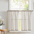 Vangao Stripe Farmhouse Kitchen Curtains 24 Inch Length Linen Cafe Curtains Tickingstripe