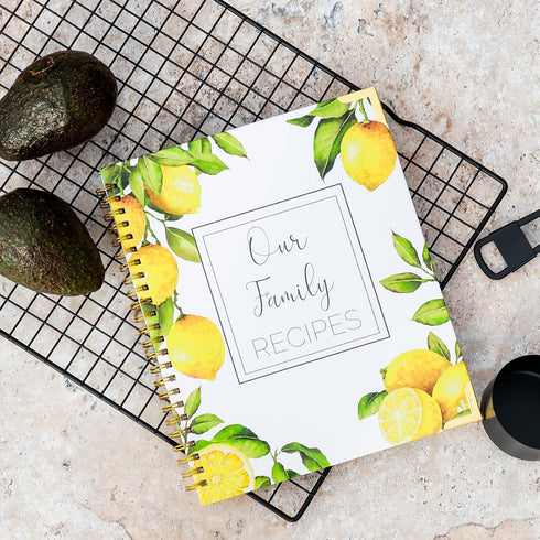 Recipe Book to Write Your Own Recipes, Blank Family Cookbook Journal, 100 Page DIY Cookbook, Spiral Bound Organizer