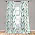 Ambesonne Cactus Window Curtains, Cartoon Prickle Plants in Pots, Lightweight 2-Panel Set with Rod Pocket, Teal Green