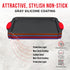 Nonstick Cookie Sheet Pan, Carbon Steel Oven Tray with Red Silicone Handles, Small Bakeware with Gray Coating