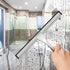 All-Purpose Stainless Steel Shower Squeegee, 10 Inch with 2 Adhesive Hooks, Bathroom Cleaner Tool for Glass, Tile, Car