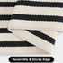 Striped Outdoor Front Door Mat 24"x51", Washable Black and White Rug Runner, Reversible Foldable Doormat