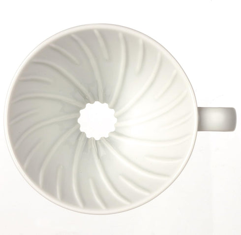 Hario V60 Ceramic Pour Over Coffee Set, Size 02, White
