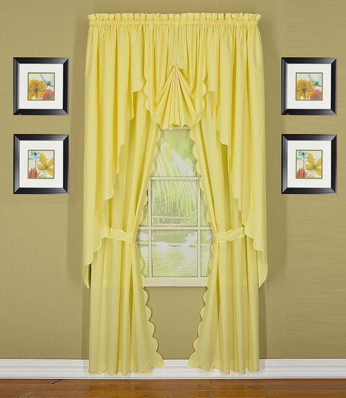 Today's Curtain Buttercup Orleans Scallop Curtain, 63" Swagger Pair, 80" W x 63" L