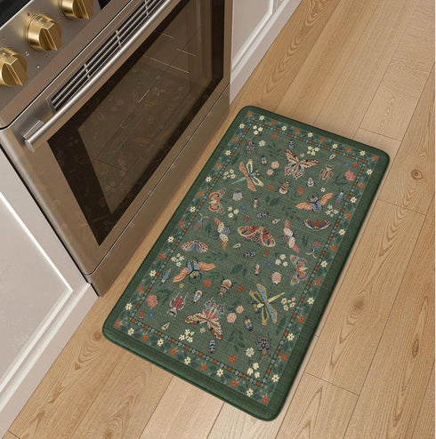 20''x31'', Set, LEEVAN Anti Fatigue Mats for Kitchen Floor Non-Slip, Cushioned Kitchen Mats for Floor Green Memory Foam
