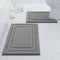 HOMEIDEAS 2 Piece Bathroom Rugs Set, Super Soft Non-Slip Microfiber U-Shaped Toilet Bath Mat, Machine Washable Grey