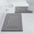 HOMEIDEAS 2 Piece Bathroom Rugs Set, Super Soft Non-Slip Microfiber U-Shaped Toilet Bath Mat, Machine Washable Grey