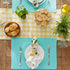 DII Basic Everyday Ribbed Tabletop Placemat Set, 100% Cotton, Aqua, 6 Piece, 13x19
