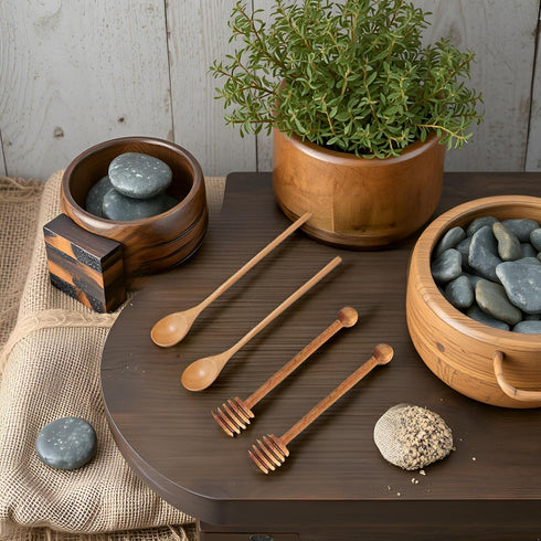 2pcs 2pcs Honey Dipper Stick, Long Handle Honey Spoon, Wooden Honey Dipper Stick for Honey Jar, Wooden Spoons Stirrer