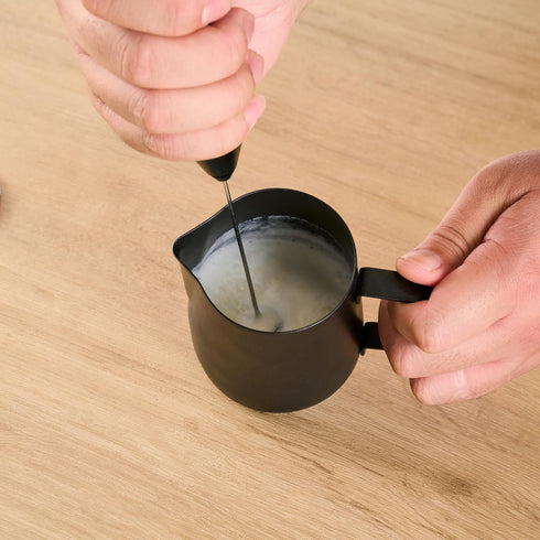 1 Restaurantware-Restpresso Electric Milk Frother, Battery-Operated Electric Foam Maker - With Stand, Stainless Steel