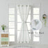 Central Park Sage White Stripe French Door Curtain Panels, 50"x72"x2 Boucle Linen Texture Sheer Drapes with Tieback