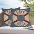 2 Waterproof Outdoor Lake House Pillow Covers 18x18 Inch Vintage Summer Nautical Life Buoy Throw Pillow Cases, Double