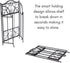2-Tier BIRDROCK HOME Metal Tiny Plant Stand Shelf - Decorative Mediterranean Scroll Design - Lightweight Folding