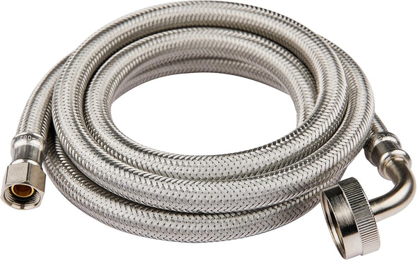 EFIELD Appliance Accessories Dishwasher Hose with 90 Degree FGH Elbow, 4 Feet Length, Premium Braided Stainless Steel