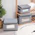 Fabric Storage Boxes - Storage Baskets for Shelves with Lids, Decorative Linen Closet Organizers Boxes, Small, Gray