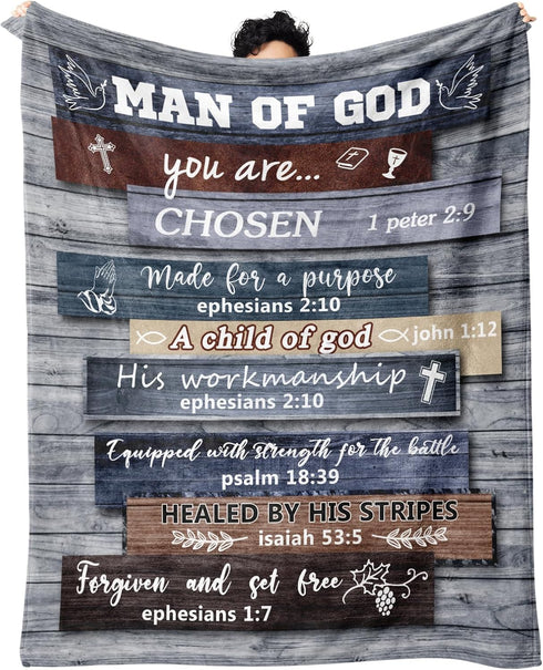 Christian Gifts for Men, Christian Blanket, Religious Gifts for Men, 80"x60" Catholic