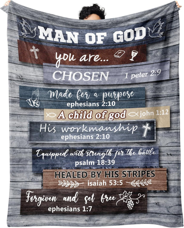 Christian Gifts for Men, Christian Blanket, Religious Gifts for Men, 80"x60" Catholic