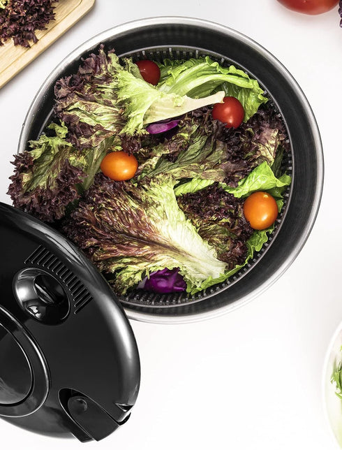 Stainless Steel Salad Spinner, Large Vegetable Washer with 4.2 Qts Bowl, Lettuce Cleaner and Dryer