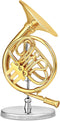 Broadway Gifts Gold French Horn Music Instrument Miniature Replica with Case,Multicolor,Size 3.75 in. by