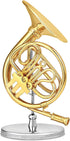 Broadway Gifts Gold French Horn Music Instrument Miniature Replica with Case,Multicolor,Size 3.75 in. by