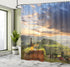 Ambesonne Winery Shower Curtain, Vineyard in Chianti Tuscany, Autumn Sunrise, 69" W x 70" L, Lime Green