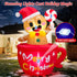 6 FT Tall Christmas Inflatables Outdoor Decoration Gingerbread Man Hot Chocolate, Built in LEDs Funny Inflatable Ginger