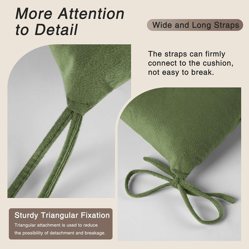 Set 2 OVOV Thick Rocking Chair Cushion Warm Tufted Rocking Chair Pads of with Ties High Back and Seat Cushion Suitable