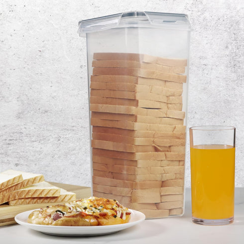 Tiawudi 2 Pack Counter, 5.6 5.3L Bread Box, Plastic Bread Container, Bread Storage for Kitchen Bread Keeper