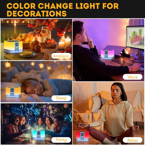 AFEXOA Dimmable 8 14+ Gifts for Teen Boys Girls, Night Light Bluetooth Speaker, Multi-Color Changing Alarm Clock