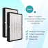 TTAP003 Replacement Filter for TaoTronics TT-AP003 Air Purifier, VIVOSUN 5-in-1, 3-in-1 Premium H13 True HEPA (2-Pack)