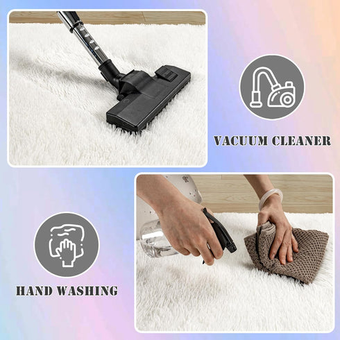 Super Fluffy Rug for Bedroom, 4x6 Shag Fuzzy Area Rug for Living Room, Plush Soft Carpet for Kids, Non Slip Decor