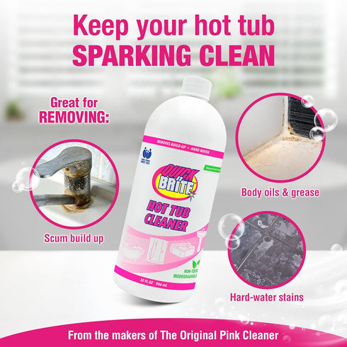 32 oz. (Packaging Quick 'n Brite Heavy Duty Hot Tub Cleaner - Non-abrasive Cleaning Gel, May Vary)