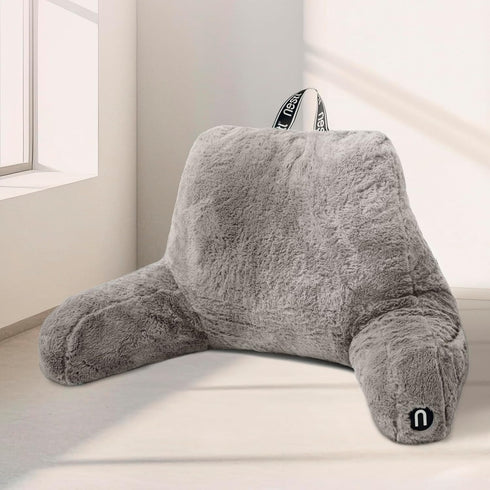 Nestl Fur Reading Pillow with Shredded Memory Foam, Stylish Back Pillow for