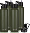 HASLE OUTFITTERS 40oz Stainless Steel Water Bottle, Vacuum Insulated Double Walled Leak Proof with 2 Lids (Straw and