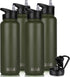 HASLE OUTFITTERS 40oz Stainless Steel Water Bottle, Vacuum Insulated Double Walled Leak Proof with 2 Lids (Straw and