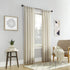 No. 918 Amalfi Linen Blend Textured Semi-Sheer Curtain Panel - 54" x 84", Ivory, Rod Pocket Design