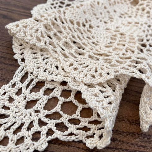 15inch Hsvanyr Handmade Crochet Lace Tablecloth Doilies Placemat Dining Room Mats Nightstand Cover