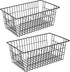 iPEGTOP Wire Freezer Storage Baskets, Set of 2 Farmhouse Bins with Handles for Kitchen Cabinets, Pantry, Black