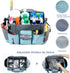 Grey-Blue Cleaning Caddy - Oxford Polyester, Adjustable 5 Compartments, Padded Carry Handle, Waterproof Interior for