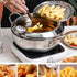 Deep Fryer Pot, 304 Stainless Steel with Temperature Control, Lid, and Oil Drip Drainer Rack, 9.4 Inch