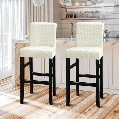 Lellen Bar Stool Covers Set of 4, Slipcovers for Barstool Chair Covers, White Counter Height Stool Covers