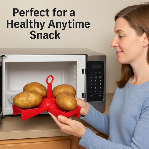 Microwave Potato Cooker, BPA-Free Plastic Rack for 4 Potatoes, Quick and Healthy Microwave Meal