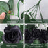 RECUTMS 4 Pieces Artificial Hanging Rose Flower 3.3Ft with 30 LED Fairy String Lights for Indoor Outdoor Wedding (Black)