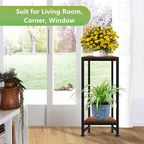 2 31" Plant Stand Indoor, Tall Plant stands for Indoor Outdoor Plants, Tier Heavy Duty Plant Shelf Metal Pedestal Stand