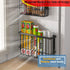 Magnetic Basket Kitchen Refrigerator Organizer Foil and Plastic Wrap Organizer for Fridge Heavy Duty Metal Storage (10.25" L x 3.2" W x 6" H, Black)