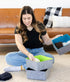 Three by Three Seattle Felt·Like·It! Felt Storage Bin, 9x9x4 Inch, Blue, 4 Pack for Office, Craft Room, Classroom