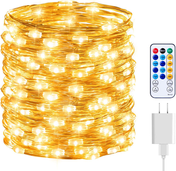 Fairy Lights with Remote, 8 Modes & Timer, 66 Feet 200 Led