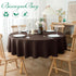 Biscaynebay Round 60" Textured Fabric Tablecloth, Brown Water Resistant Table Cloth for Dining, Kitchen, Parties