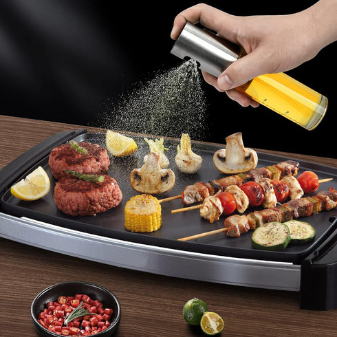 NORBASE 2 Pack Oil Sprayer for Cooking, Upgraded Olive Oil Spray Bottle Mister Refillable with Scale Air Fryer